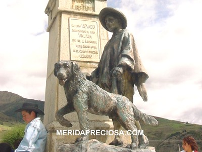 El Perro nevado junto al Indio Tinjac�. Mucuch�es. M�rida